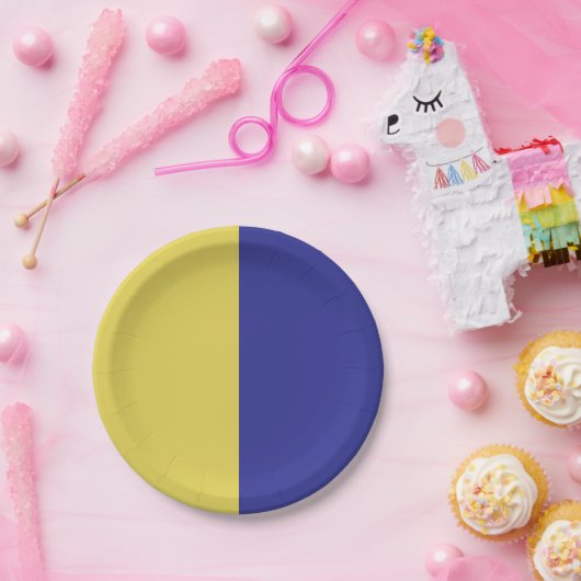 Blau und Gelb Pappteller (Party)
