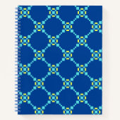 Blau und Gelb Pixel Muster Notizblock (Vorderseite)