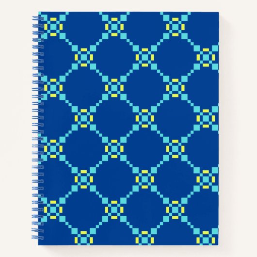 Blau und Gelb Pixel Muster Notizblock (Vorderseite)