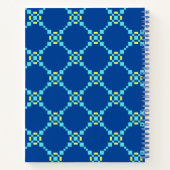 Blau und Gelb Pixel Muster Notizblock (Rückseite)