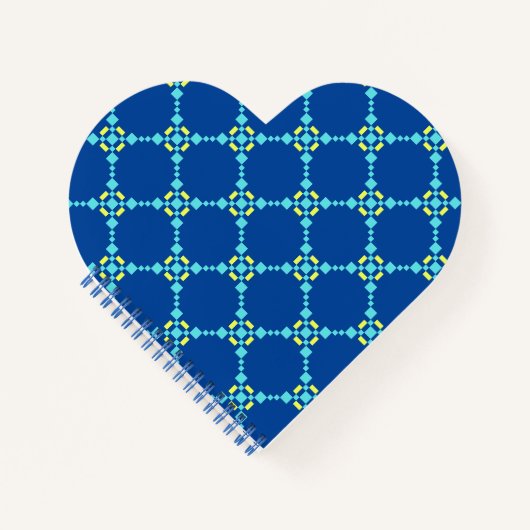 Blau und Gelb Pixel Muster Notizblock (Vorderseite)