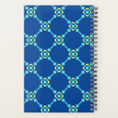 Blau und Gelb Pixel Muster Planer (Rückseite)