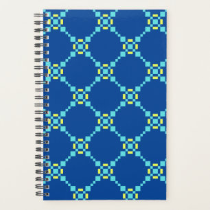 Blau und Gelb Pixel Muster Planer