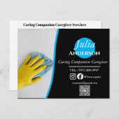 Blau und gelb schlichte, elegante Reinigung Postka Postkarte (Vorne/Hinten)