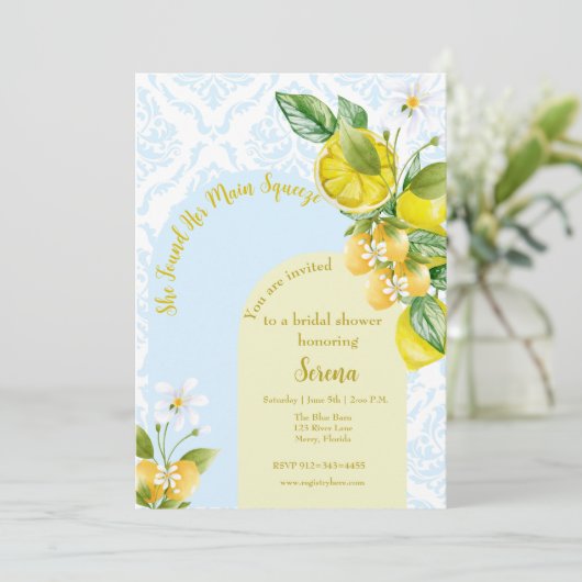 Blau und Gelb Sie fand ihren Hauptpresse Einladung (Stehend Vorderseite)