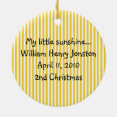 Blau und Gelb Sonnenschein Keramik Ornament (Hinten)