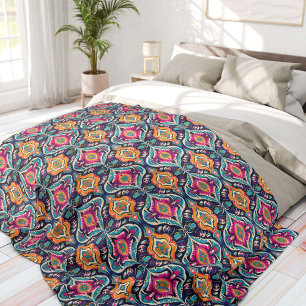 Blau und Gelb Stylisch Bohemian Fleecedecke