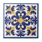 💛 💙 Blau und Gelb, symmetrische Azulejos Fliese (Vorderseite)