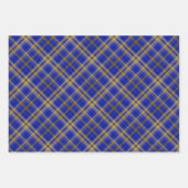 Blau und gelb Tartan kariert. Geschenkpapier Set (Vorderseite)