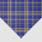 Blau und gelb Tartan kariert. Seidenpapier (Ausschnitt)