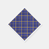 Blau und gelb Tartan kariert. Serviette (Ecke)
