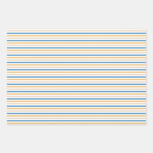 Blau und Gelb Toskanischer Damast Geschenkpapier Set (Vorderseite 3)