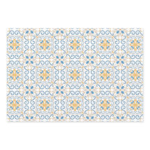 Blau und Gelb Toskanischer Damast