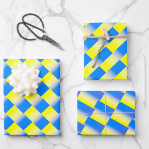Blau und Gelb Ukraine Inspiration Frieden kein Kri Geschenkpapier Set