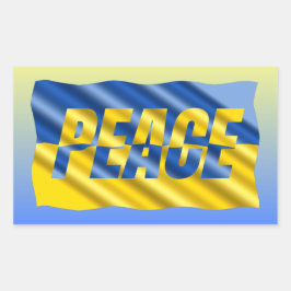 Blau und Gelb Ukraine Inspiration Frieden kein Kri Rechteckiger Aufkleber