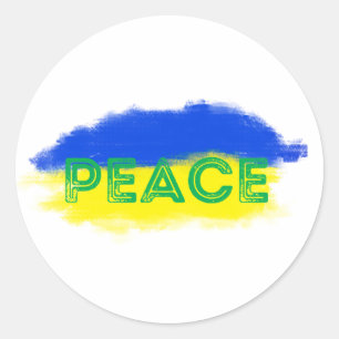 Blau und Gelb Ukraine Inspiration Frieden kein Kri Runder Aufkleber