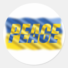 Blau und Gelb Ukraine Inspiration Frieden kein Kri Runder Aufkleber