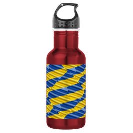 Blau und Gelb Ukraine Inspiriert Frieden gegen den Edelstahlflasche