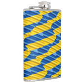 Blau und Gelb Ukraine Inspiriert Frieden gegen den Flachmann (Rechts)