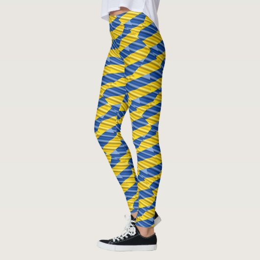 Blau und Gelb Ukraine Inspiriert Frieden gegen den Leggings (Links)