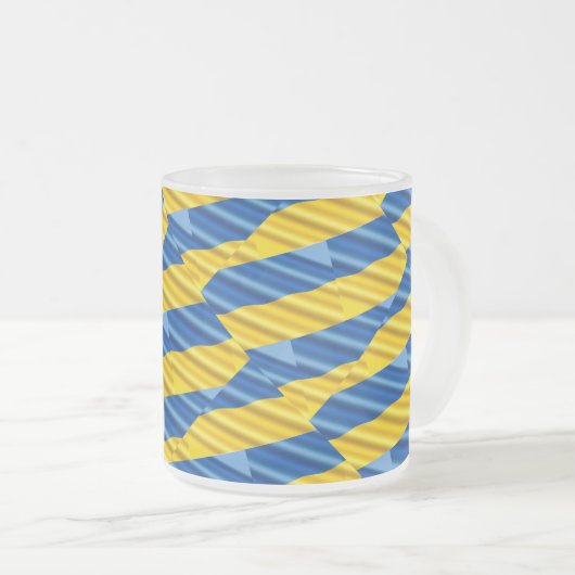 Blau und Gelb Ukraine Inspiriert Frieden gegen den Mattglastasse (VorderseiteRechts)