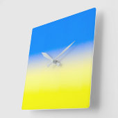 Blau und Gelb Ukraine Inspiriert Frieden gegen den Quadratische Wanduhr (Winkel)