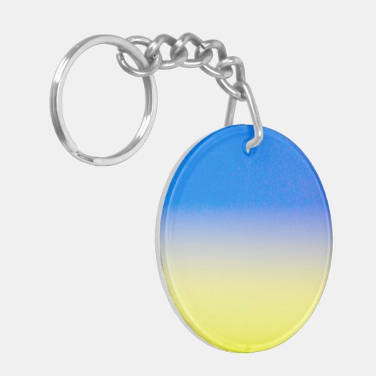 Blau und Gelb Ukraine Inspiriert Frieden gegen den Schlüsselanhänger (Vorderseite links)