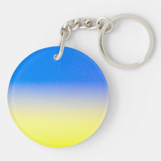 Blau und Gelb Ukraine Inspiriert Frieden gegen den Schlüsselanhänger (Rückseite)