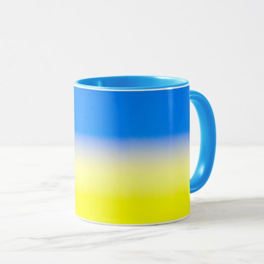 Blau und Gelb Ukraine Inspiriert Frieden gegen den Tasse (VorderseiteRechts)