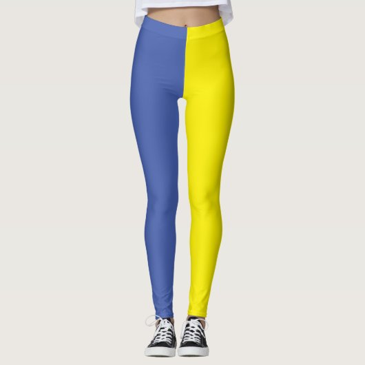 Blau und Gelb Ukraine Leggings (Vorderseite)
