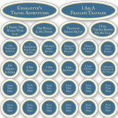 Blau und Gelb von 30 Reisebestätigungen Aufkleber (Vorderseite)