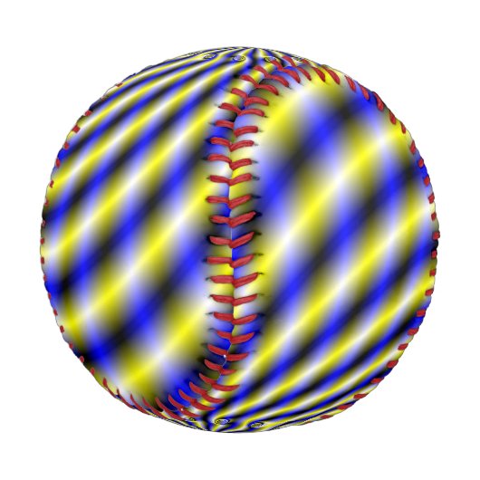 Blau und Gelb wirbeln Baseball (Schrägansicht)