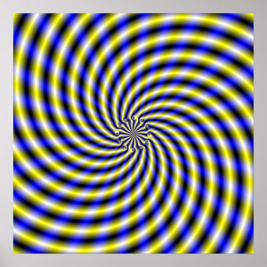 Blau und Gelb wirbeln Poster (Vorne)