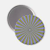 Blau und gelb Zigzag Ripples Magnet (Vorderseite/Rückseite)