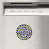 Blau und gelb Zigzag Ripples Magnet (In Situ (Geschirrspüler))