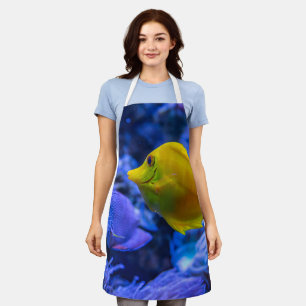Blau und gelb zwei schöne Fische Schürze