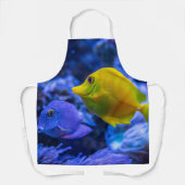 Blau und gelb zwei schöne Fische Schürze (Vorderseite)
