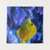 Blau und gelb zwei schöne Fische Wandteppich (Vorderseite (Horizontal))