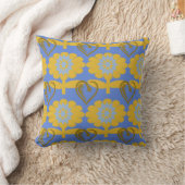 Blau- und Gelbblumen - Kissen - Designer (Decke)