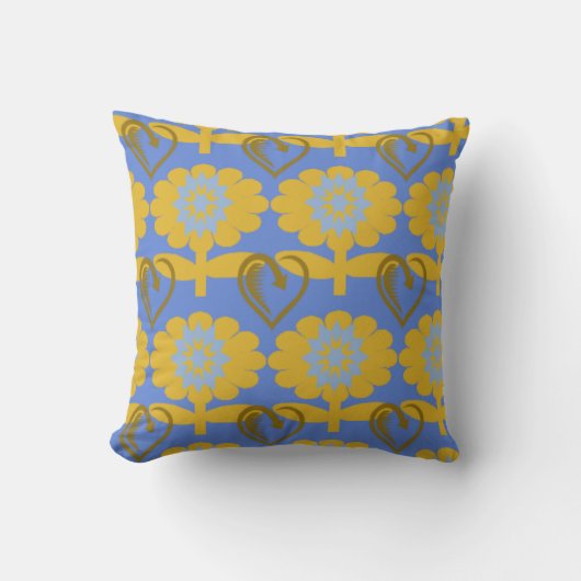 Blau- und Gelbblumen - Kissen - Designer (Vorderseite)