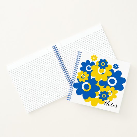Blau- und Gelbblumen Notizblock (Innenseite)