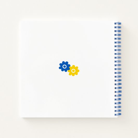 Blau- und Gelbblumen Notizblock (Rückseite)