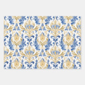 BLAU- UND GELBE-WASSERFARBE GESCHENKPAPIER SET (Vorderseite 3)