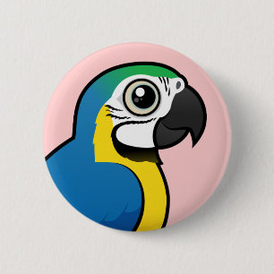 Blau-und-gelber Macaw Button