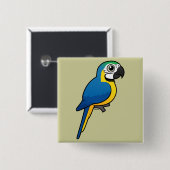 Blau-und-gelber Macaw Button (Vorne & Hinten)