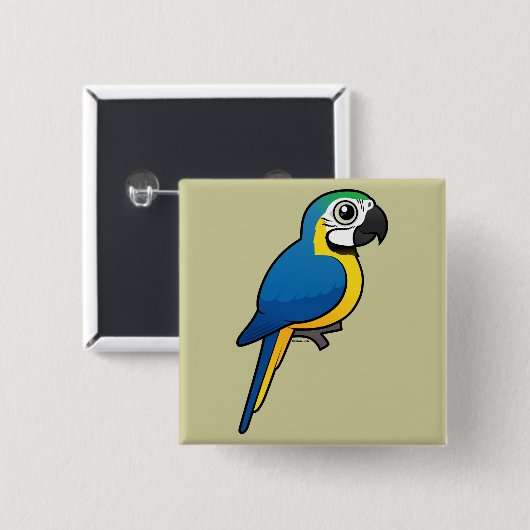 Blau-und-gelber Macaw Button (Vorne & Hinten)