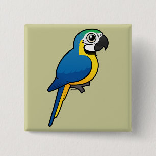 Blau-und-gelber Macaw Button