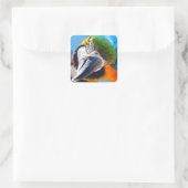 Blau- und Gelbkleber Quadratischer Aufkleber (Tasche)
