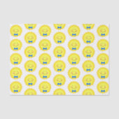 Blau- und Gelbsonnenmuster Seidenpapier (Vorderseite)