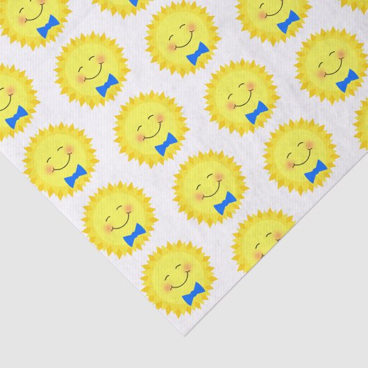 Blau- und Gelbsonnenmuster Seidenpapier (Ausschnitt)